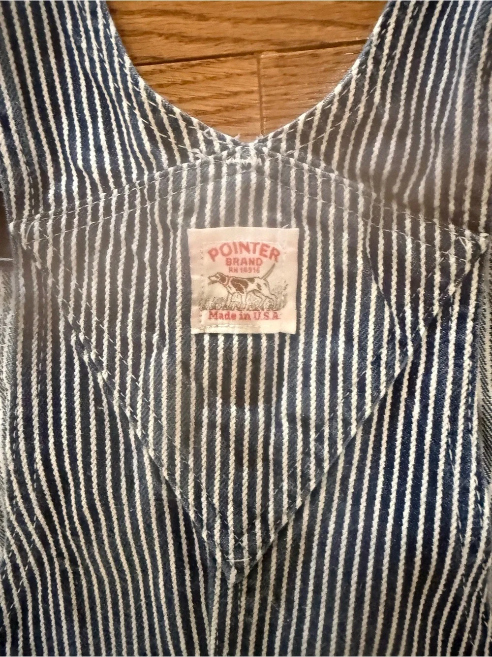 Striped Denim Overalls - Carpenter Style unisex 28x30 - Picture 3 of 4